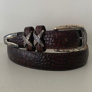 Brighton Brown Croco Leather Belt